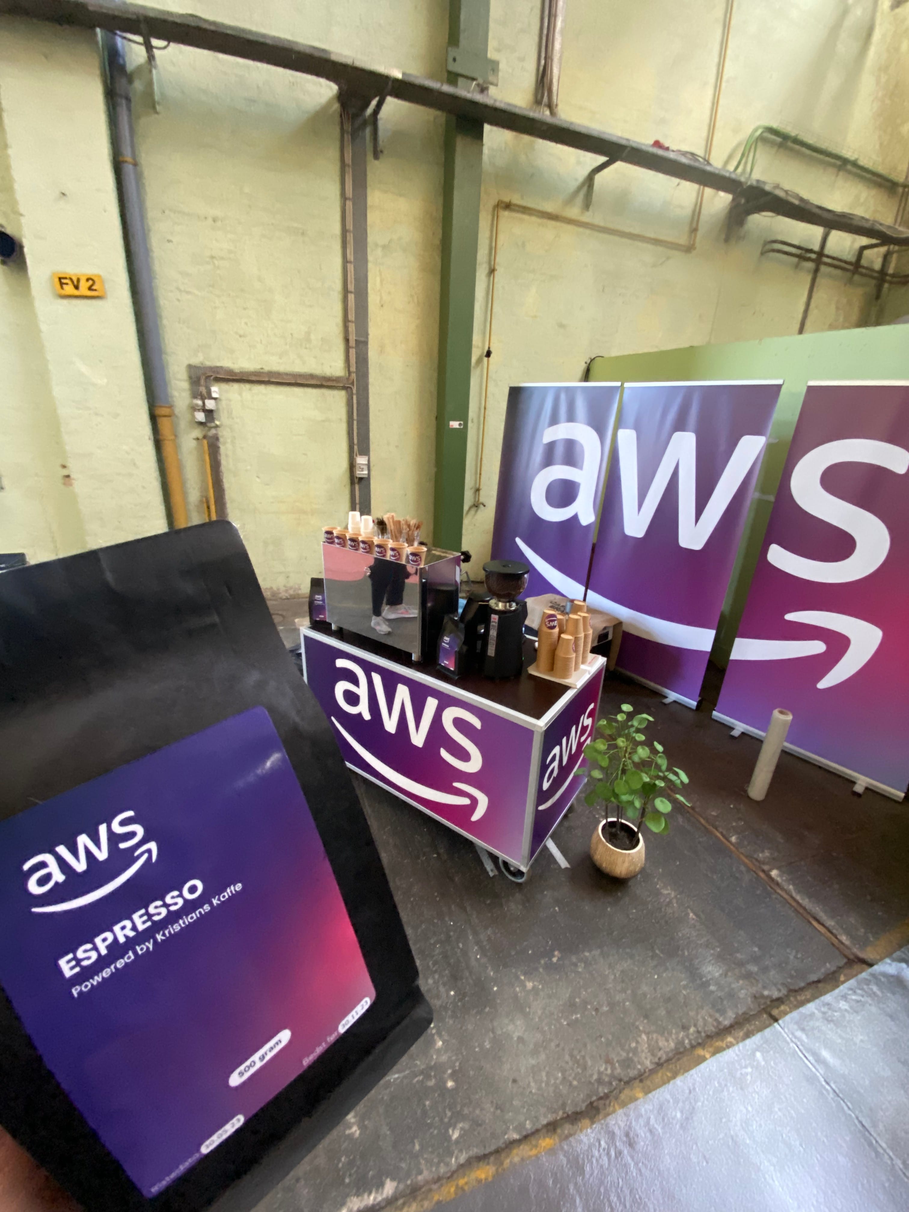 AWS — branded kaffebar på firmaevent
